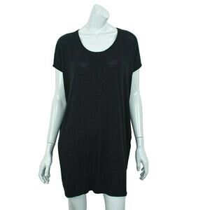 Wilfred Free  Women's S Marcoux Jersey T-Shirt Dress with Pockets Char Black